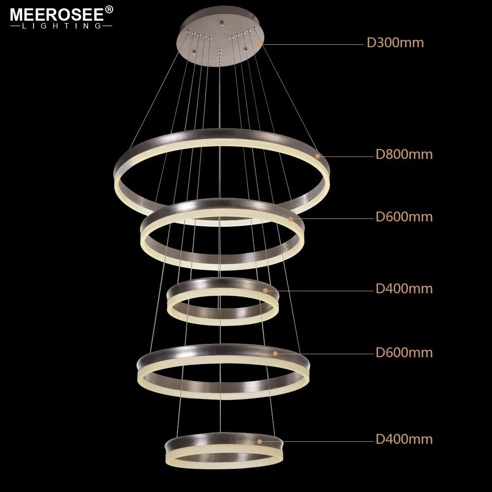 Современные светодиодный подвесные светильники 5 круг кольца подвесной светильник для Foryer гостиная творческий светодиодный Блеск висит