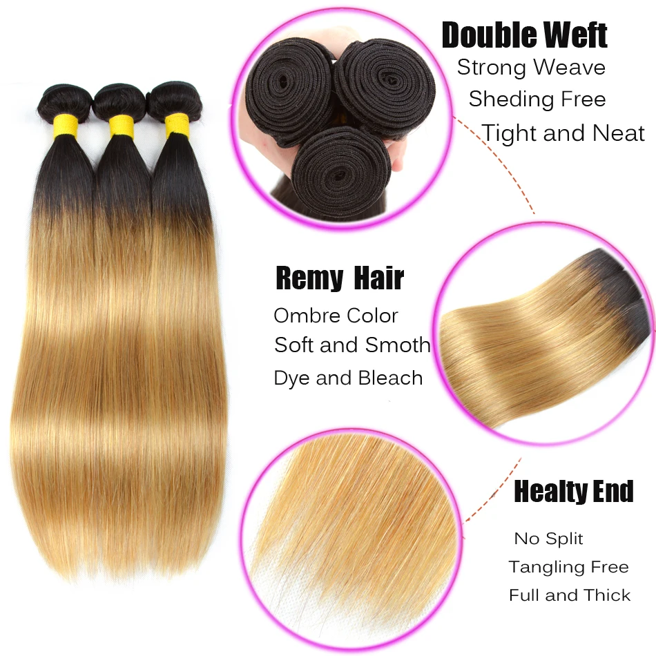 Straight hair ombre 2