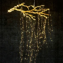 Самая длинная 2/3 м 300/600/900 светодиодный лозы гирлянды светильник s Медный провод филиал светильник s Свадебные украшения светильник завод сад номер Декор