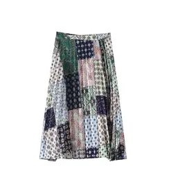 Юбка с геометрическим принтом в богемном стиле, смешанные цвета, пляжная юбка для девочек, лето 2019