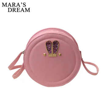 

Mara's Dream Round Women Bag Rabbit Ears Crossbody Bags For Women Ladies Cute Shoulder Bag Circular Girls Messenger Bags Summer