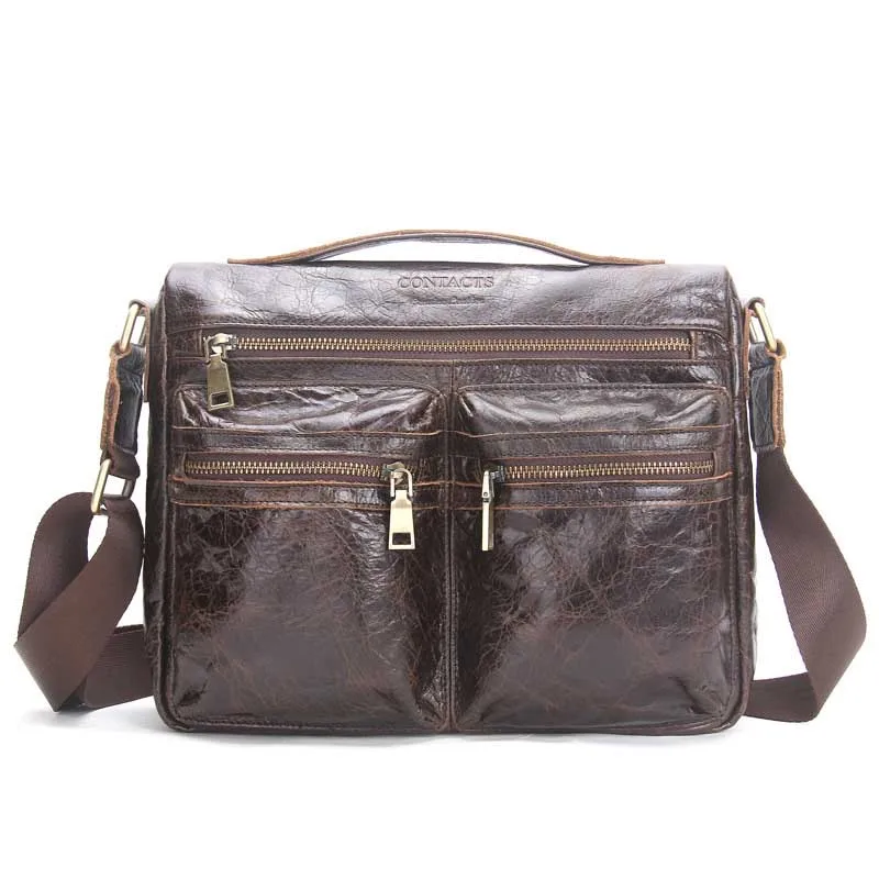 

2017 the latest exquisite luxury quality Korean leather Messenger shoulder fashion retro bag original personality crazy horse