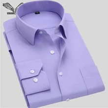 Long Sleeve Slim Men's Business Shirt 2016 Autumn New Fashion Designer High Quality Solid Male Fit  Formal Dress 4XL N351