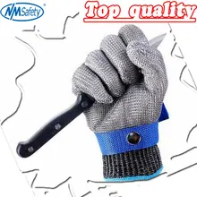 NMSafety Hig quality Safety Cut Proof Protect Glove 100% Stainless Steel Metal Mesh Butcher Gloves AISI 316L