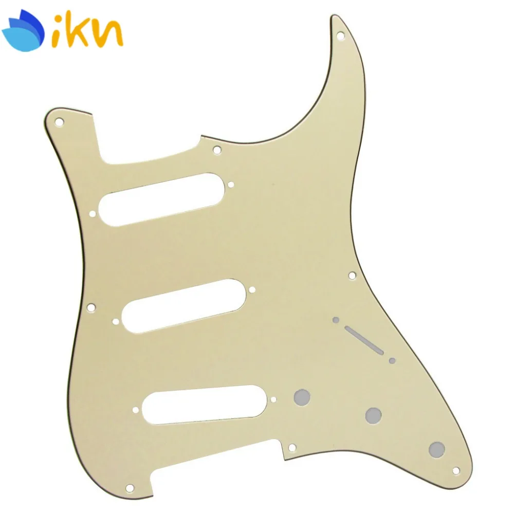 8 отверстий SSS электрогитара Pickguard скретч пластина крем 3Ply для FD Винтаж Страт гитары аксессуары