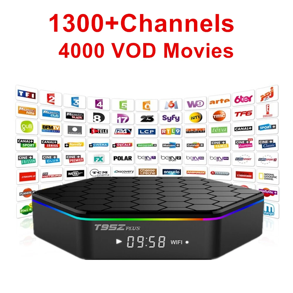 T95Z PLUS Android Smart TV Box 1300+ Channels S912 2G 16G Algeria