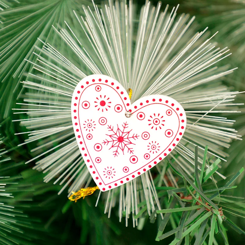 10 шт деревянные рождественские украшения Новогодние натуральные деревянные рождественские украшения кулон Висячие подарки снежинки Декор рождественской елки