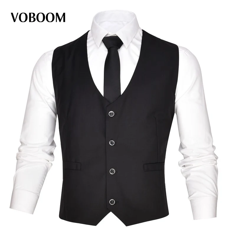 Buy VOBOOM Business Mens Vests Suit Sleeveless Male