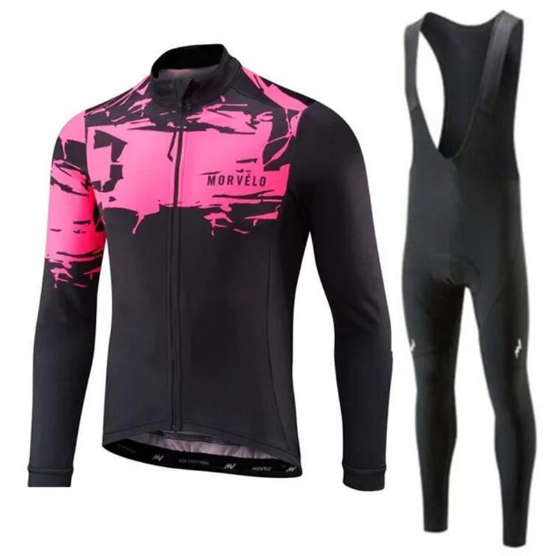

SPTGRVO LairschDan 2019 Pink Morvelo Autumn/Spring Cycling Jersey Women MTB Bicycle Suit Ropa Cycling Clothing Race Bike Outfit