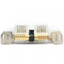 Слесарь прозрачный кристалл фиксатор практика замок двойной вырез Видимый для навесного замка Палочки комплект S Слот 2 клавиши Lt013