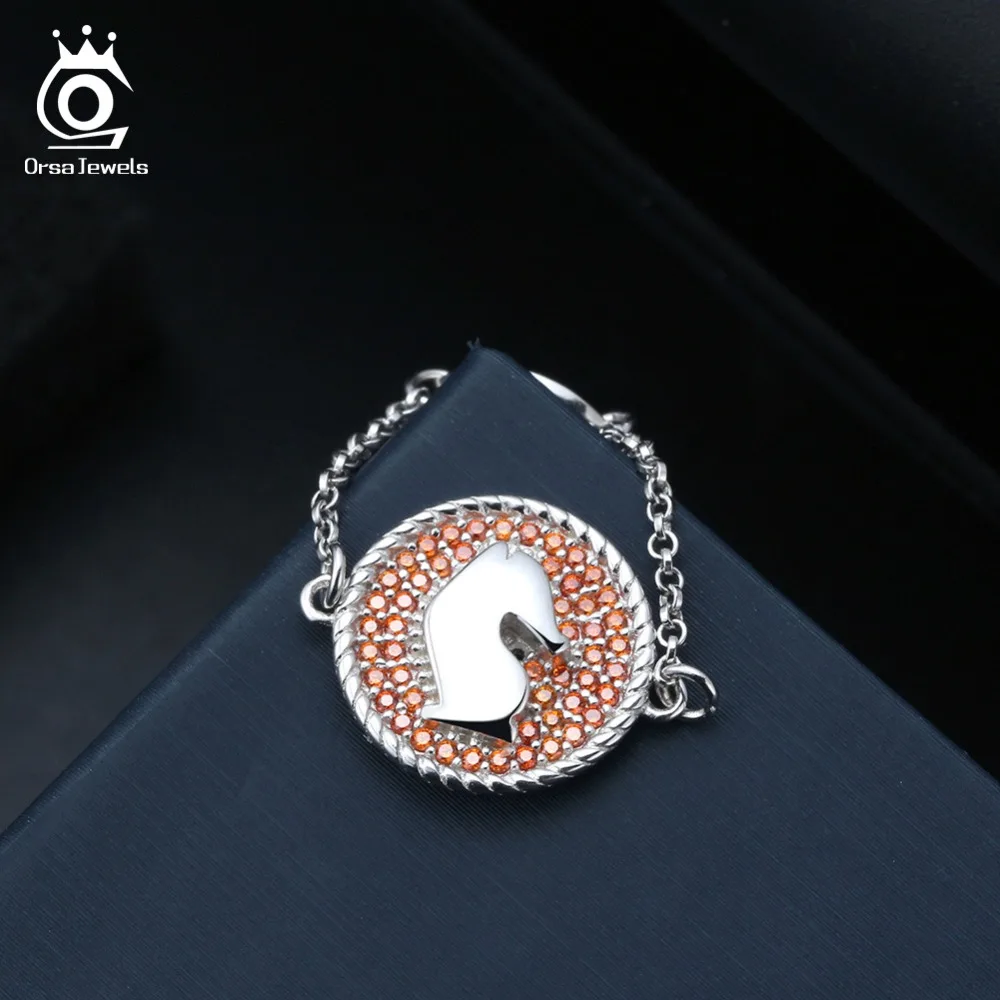 ORSA JEWELS, одноцветное, 925 пробы, серебряное, для женщин, шахматы, тематические кольца, AAA кубический циркон, модная, круглая цепочка, кольцо на палец, ювелирное изделие SR108