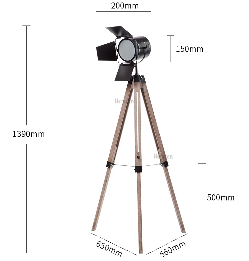 European Vintage Solid Wood Lampstand Photography Floor Lamp Home Corporation Public Space Decoration 110V 220V (4)
