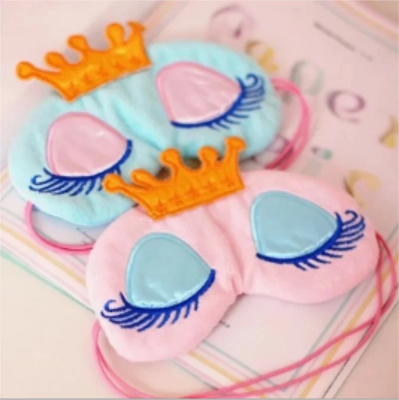 

Lovely Crown Eyeshade Eye Cover Sleeping Mask Travel Cartoon Long Eyelashes Blindfold Cute Eyes Cover Crown Style 200pcs