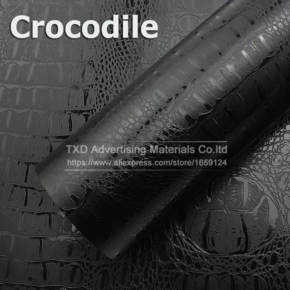 

10/20/30/40/50/60x152CM Premium quality Crocodile Leather PVC Vinyl Sticker With air channels Crocodile Vinyl Film for car Wrap