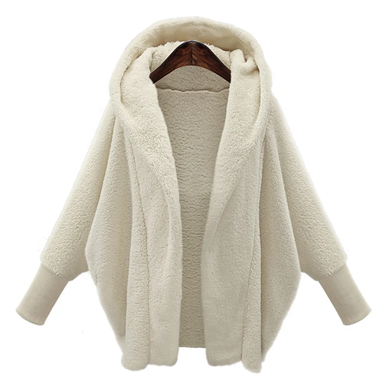 

Winter Women Hoodies Sweatshirts Faux Fur Coats Jackets 2019 Casual Hooded Coat Warm Outerwear Female Long Sleeve Top Plus Size