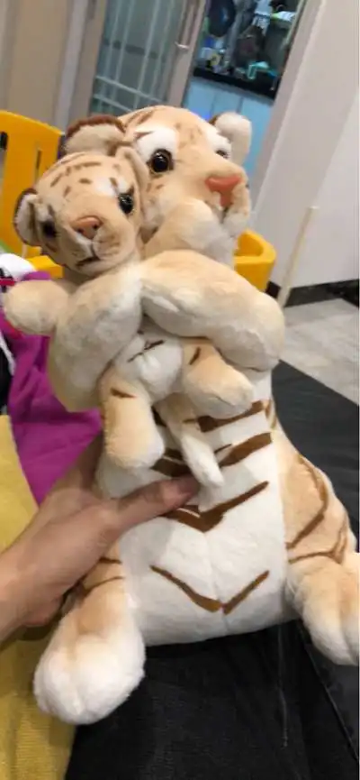 cute simulation mother and child tiger plush toy enlightenment cute  tiger baby doll photo props kids gift deco 48cm 19inch DY50673 (10)