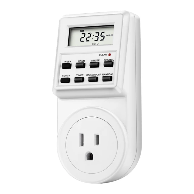 Electronic Digital Timer Switch Socket EU Plug in Programmable 7 Day 12/24 Hour Timer Switch