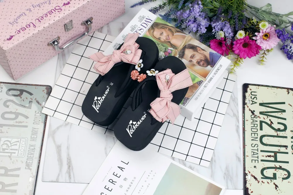 2019 Summer New Korean Womens Non-slip Wedge High Heels Flip Flops Slippers Online Ladies Fashion Platform Shoes57