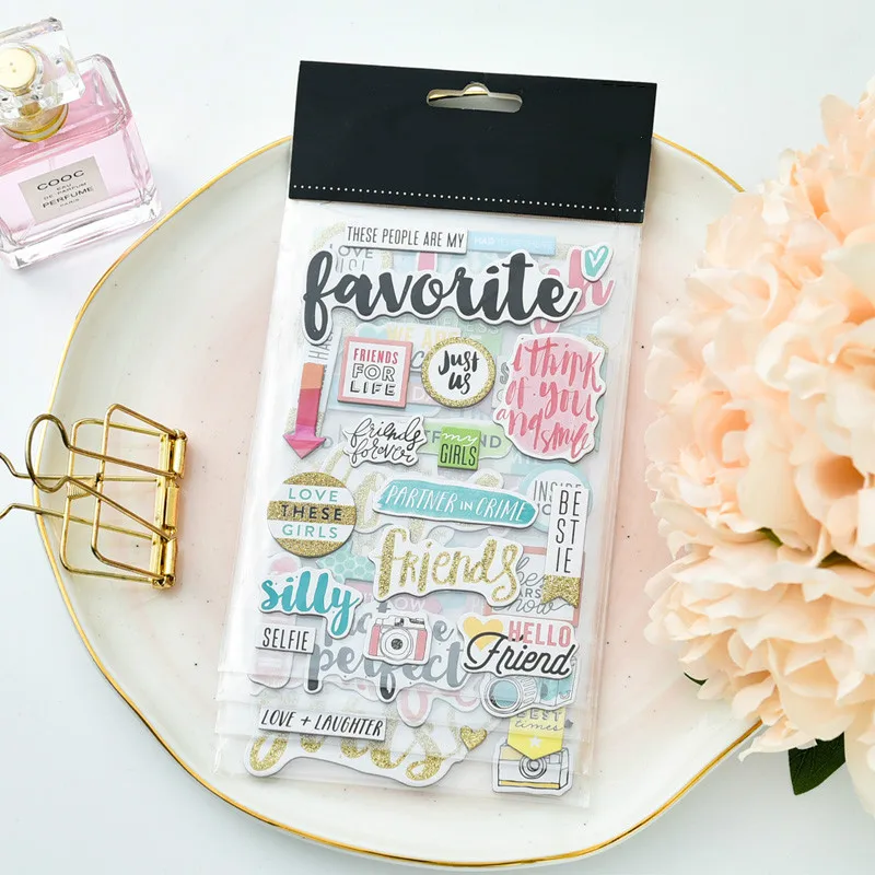 

KSCRAFT My Friends 3D Die Cut Self-adhesive Stickers for Scrapbooking Happy Planner/Card Making/Journaling Project