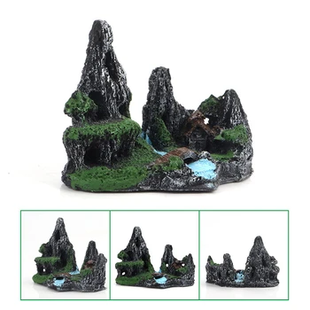 

Mountain View Aquarium Rock Resin Rockery Hiding Cave Tree Fish Tank Aquarium Decoration Accessories Randomly Sent