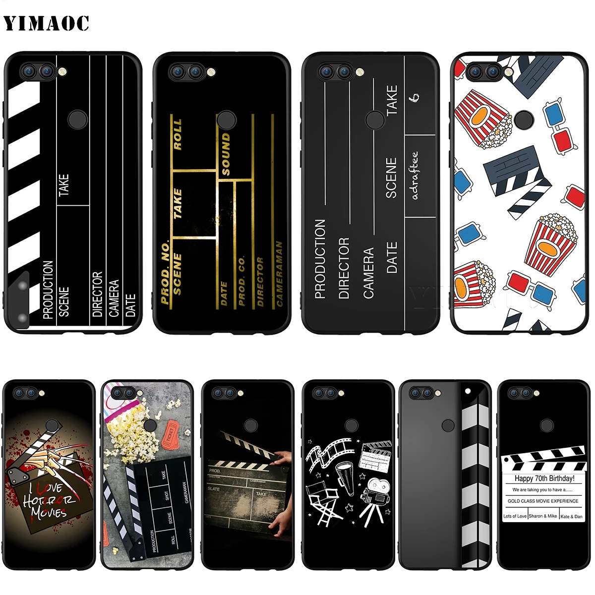 

YIMAOC Film Movie Clapperboard Case for Huawei Mate 10 P8 P9 P10 P20 P30 P Smart Lite Pro Mini 2017