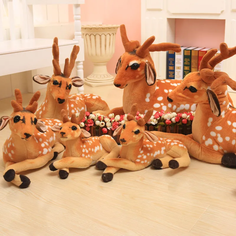 

One Piece Super Creative Sika Deer Toy PP Cotton Stuffed Plush Toys Sleeping Pillows Cartoon Deer Dolls Birthday Gift 4 Size