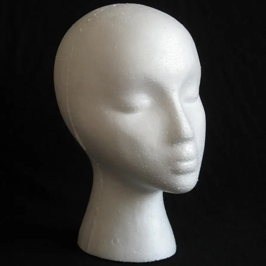 2017 Most Popular Styrofoam Foam Mannequin Female Head Model Dummy Wig Glasses Hat Display Stand 100% high quality Anne |