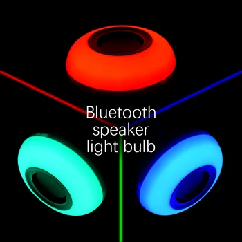 

LKLTFX E27 Smart RGB Wireless Bluetooth Speaker Music Playing Dimmable LED lampen Bulb Light Lamp with 24 Keys Remote Control