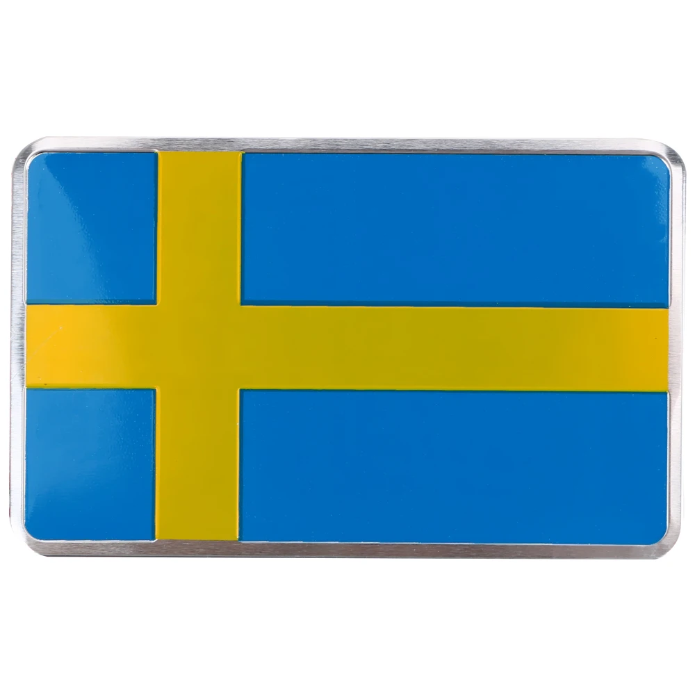 YOSOLO флаг Швеции наклейка для автомобиля-Стайлинг эмблема наклейка бейдж Для автомобиля весь корпус алюминиевая наклейка с царапинами - Название цвета: rectangle
