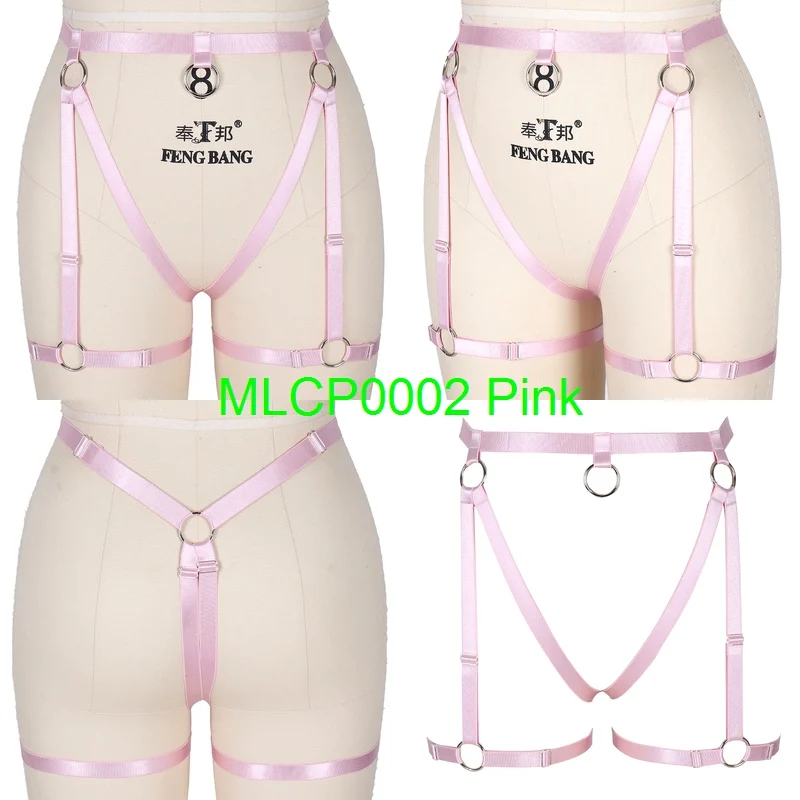 MLCP0002Pink Красный бюстгальтер жгут сексуальное женское белье пояс размера плюс топ с бретельками клетка пентаграмма пастельный Пояс для чулок в стиле гот Панк Пояс Мода рейв - Цвет: MLCP0002Pink