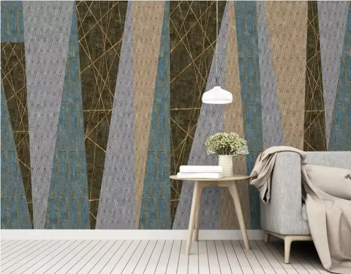 

wall paper Custom Wall Mural Non-woven Personality abstract geometric line squares Living Room Sofa Backdrop Home Decor