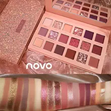 Novo paleta de sombra de olho, paleta de sombra matte com glitter, 18 cores, metálica, natural, para maquiagem, cosméticos