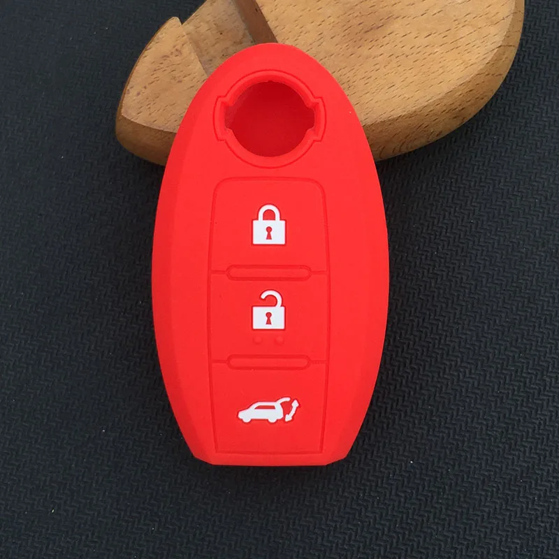 Силиконовые резиновые корпусы для ключей зажигания чехол для Nissan Qashqai Pathfinder Versa Tidda Murano Rogue X-Trail 3 кнопки ключ дистанционного управления