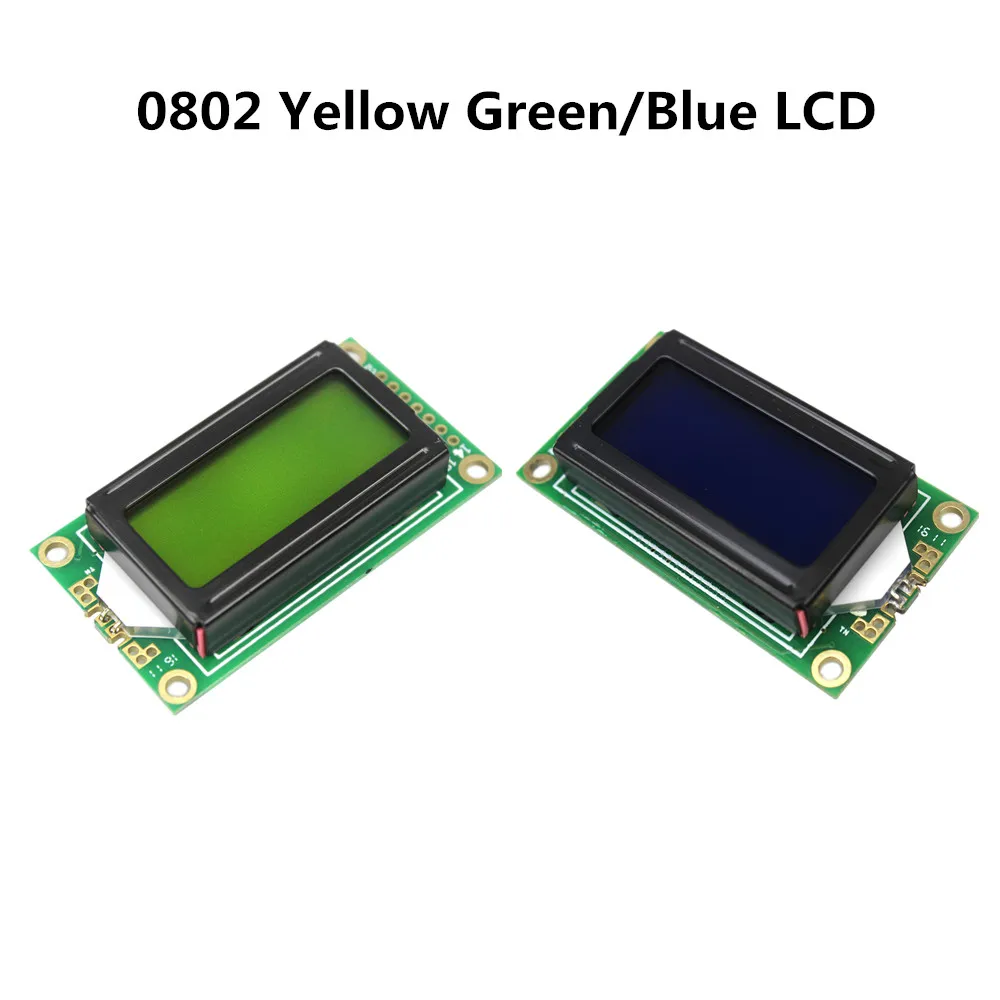 

8 x 2 LCD Module 0802 Character Display Screen Blue/Yellow Green