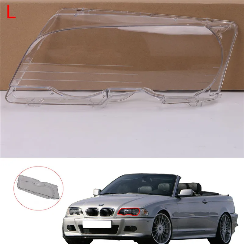 Left Side Transparent Clear Headlight Lens Shell Cover Housing For BMW