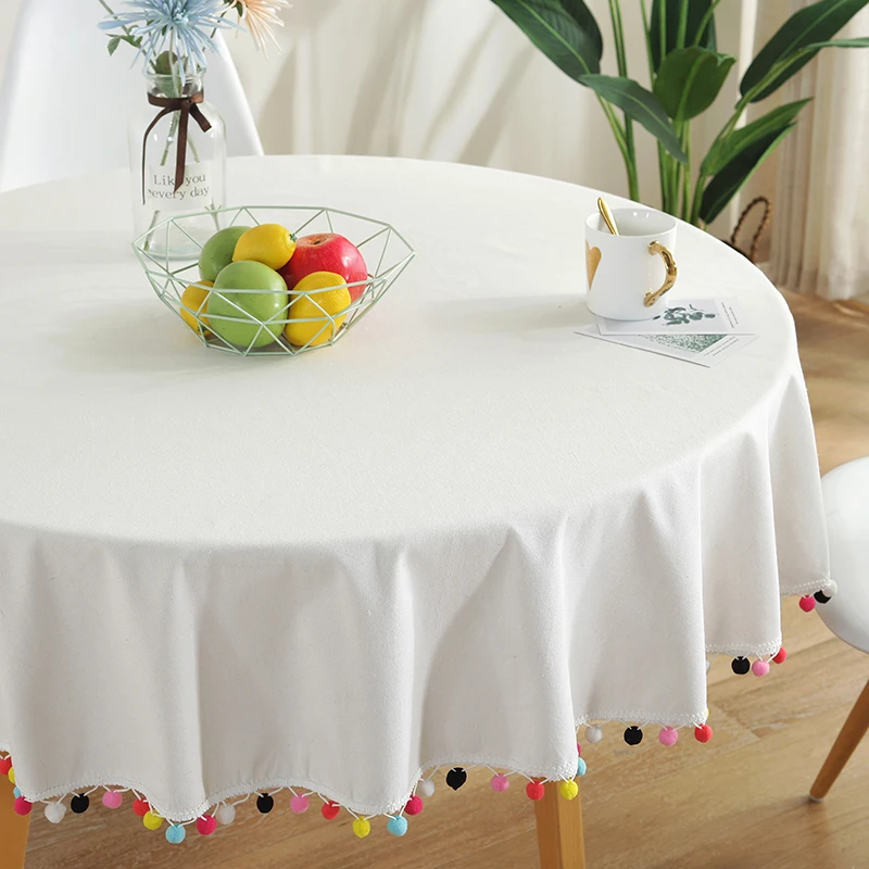 Декоративная скатерть круглая скатерть покрытие для стола вечерние скатерть банкетный стол в гостинице с кисточкой Свадебный декор