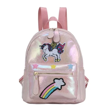 

2019 Hot Women Unicorn Leather Backpack Children SchoolBags For Teenager Female Small Shoulder Bag Cute Travel Mini Backpack