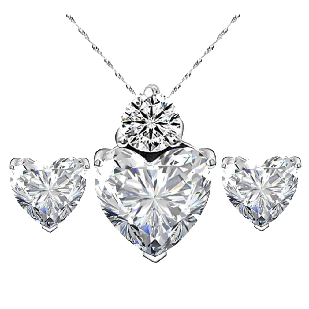 

ashion Wedding Gift Jewelry Gold Color Water Drop Shape Crystal Earrings Necklace Adjustable Set Women Jewelry Sets