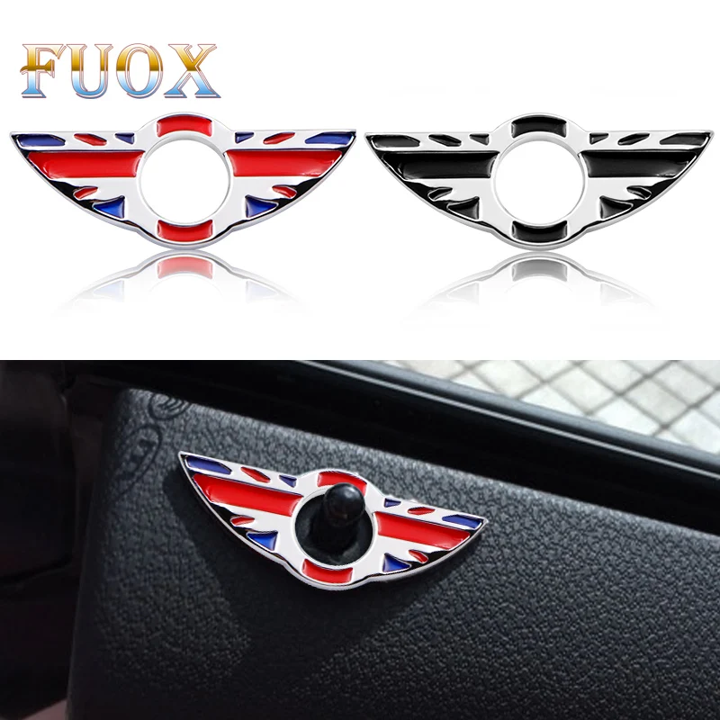 

1pcs Door Pin Lock Wing Emblem Badge Zinc Alloy Stickers For BMW MINI Cooper S R53 R55 R56 R57 R58 R59 f55 f56 Car Accessories