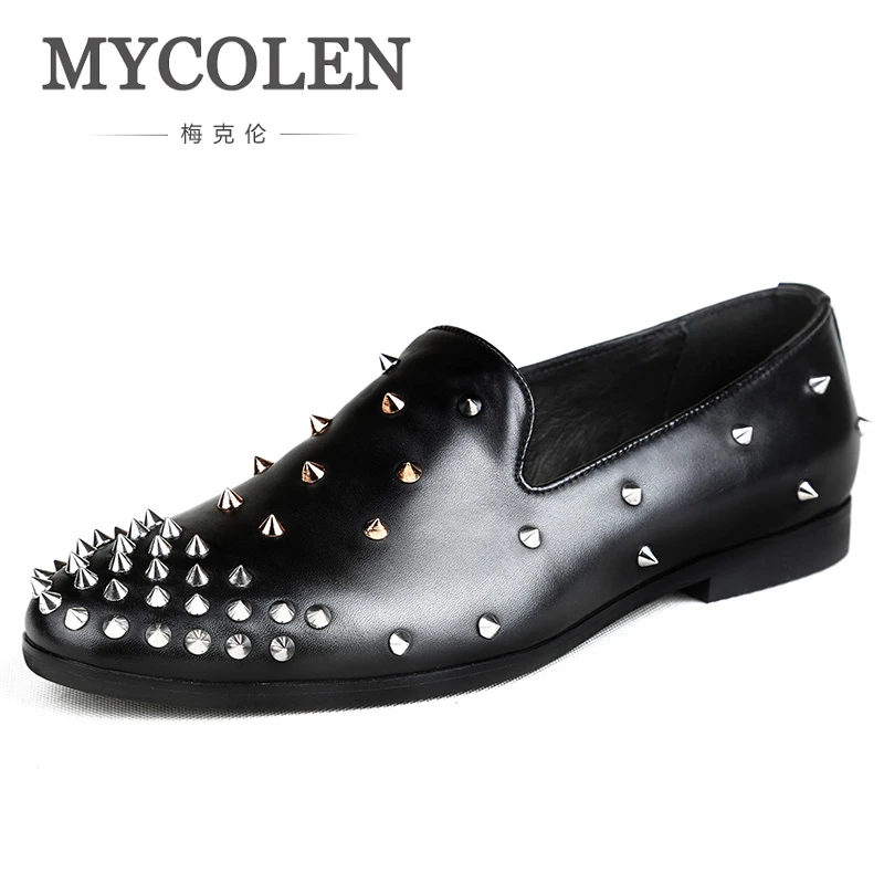 

MYCOLEN Leather High Quality 2018 Adult Casual Shoes Comfort Spring/Autumn Cool Men Flats Solid Breathable Men Loafers Shoes