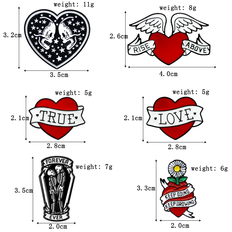 Модные эмалированные броши в виде черного сердца, скелетные крылья, поднимающиеся выше настоящей любви, сохраняют рост, булавка, ювелирный подарок