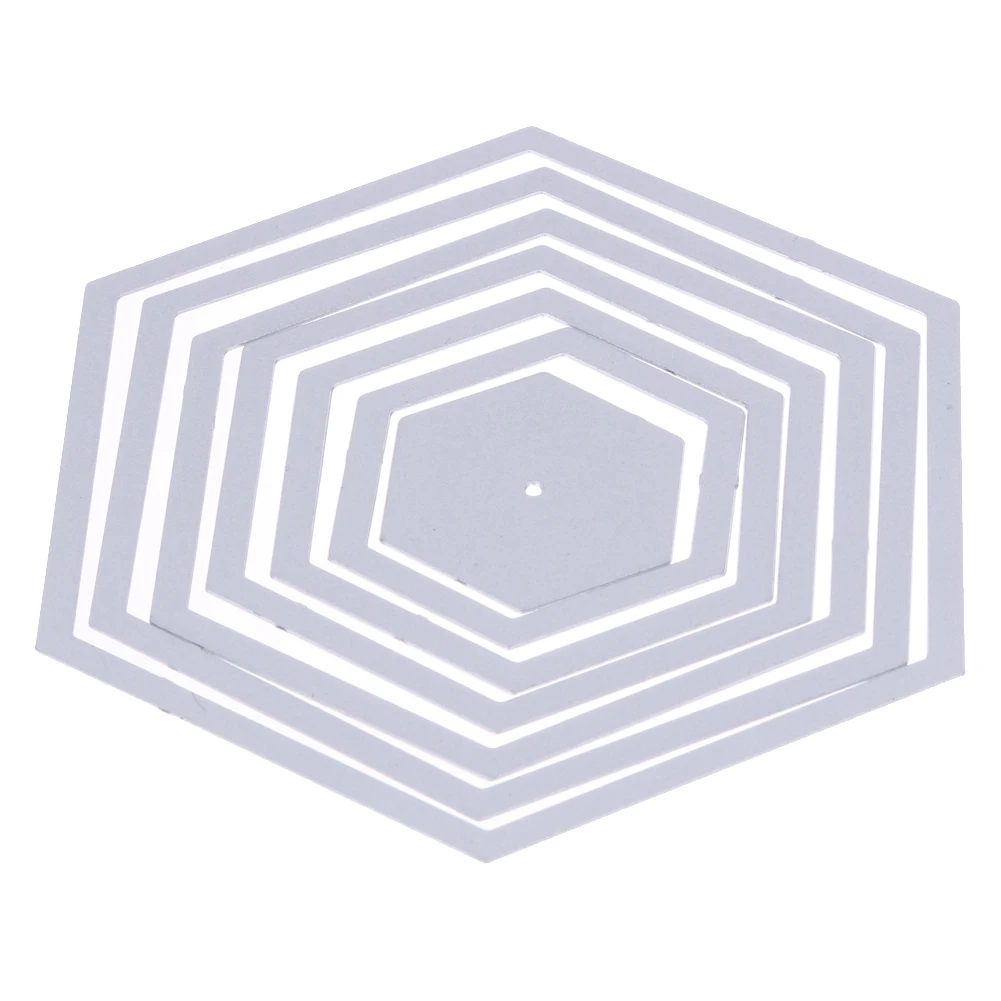 7 шт. шестигранные спиральные режущие штампы металлический трафарет для DIY Scraobooking