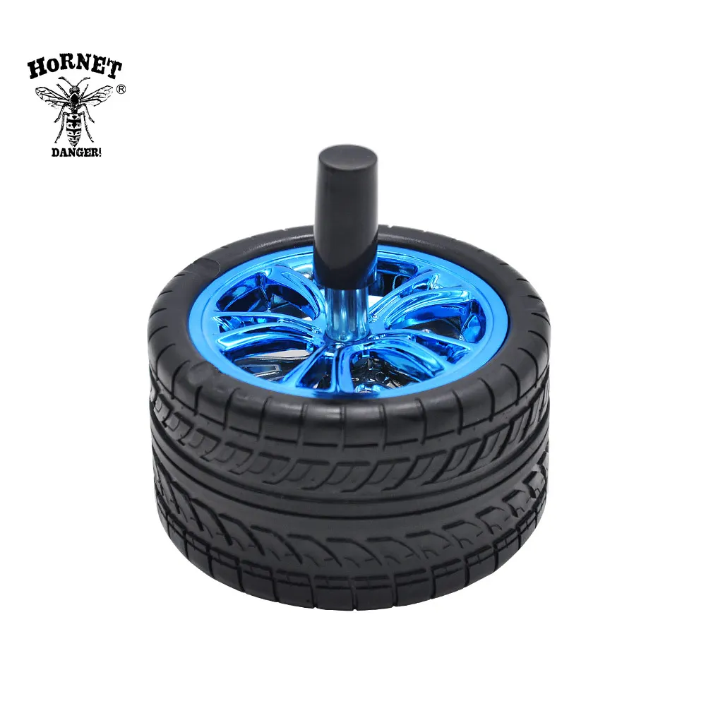 HORNET Creative Rubber Car Tires Ashtray Press Rotary Portable Ash Tray Ashtray Metal Ashtrays With Lids Silicone Ashtray