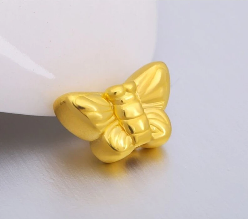 

Authentic 24k Yellow Gold Pendant 3D Carved Butterfly Pendant