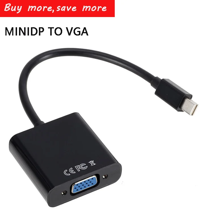 

1080P MiniDP To VGA MINI Display Port To VGA D-Sub Adapter Cable for Apple Macbook PC Surface Pro