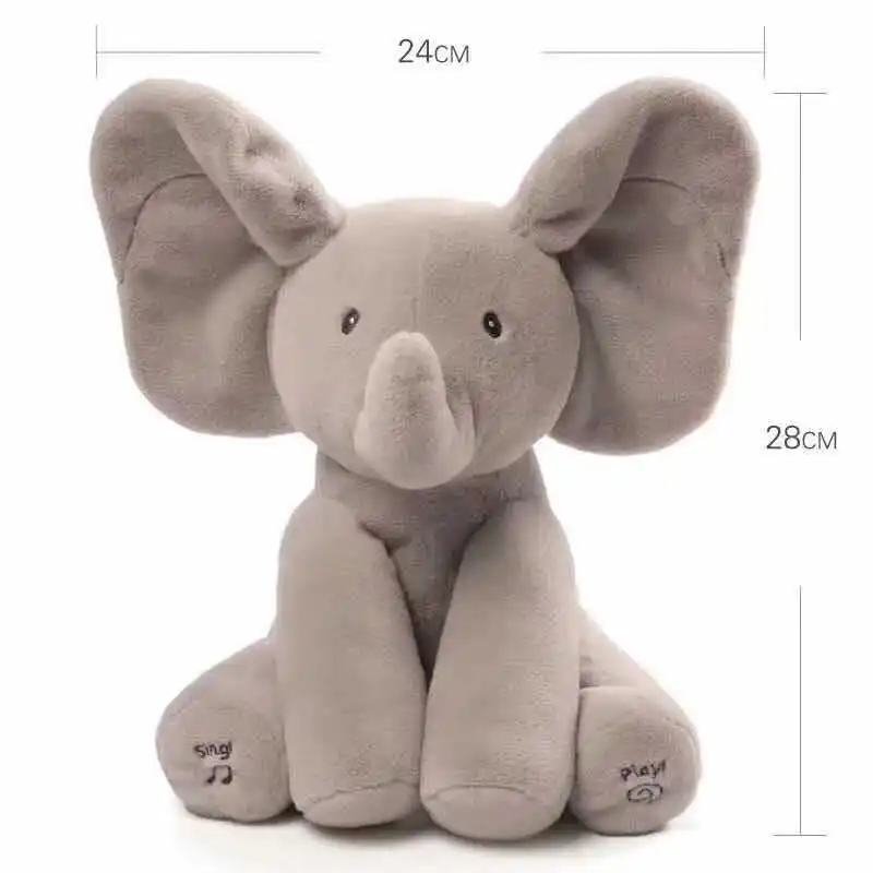 

Hot Sale Elephant Music Animated Doll Stuffed Animal Toy Children Gift Baby Music Toy Ears Flap And Move Funny Birthday Toys