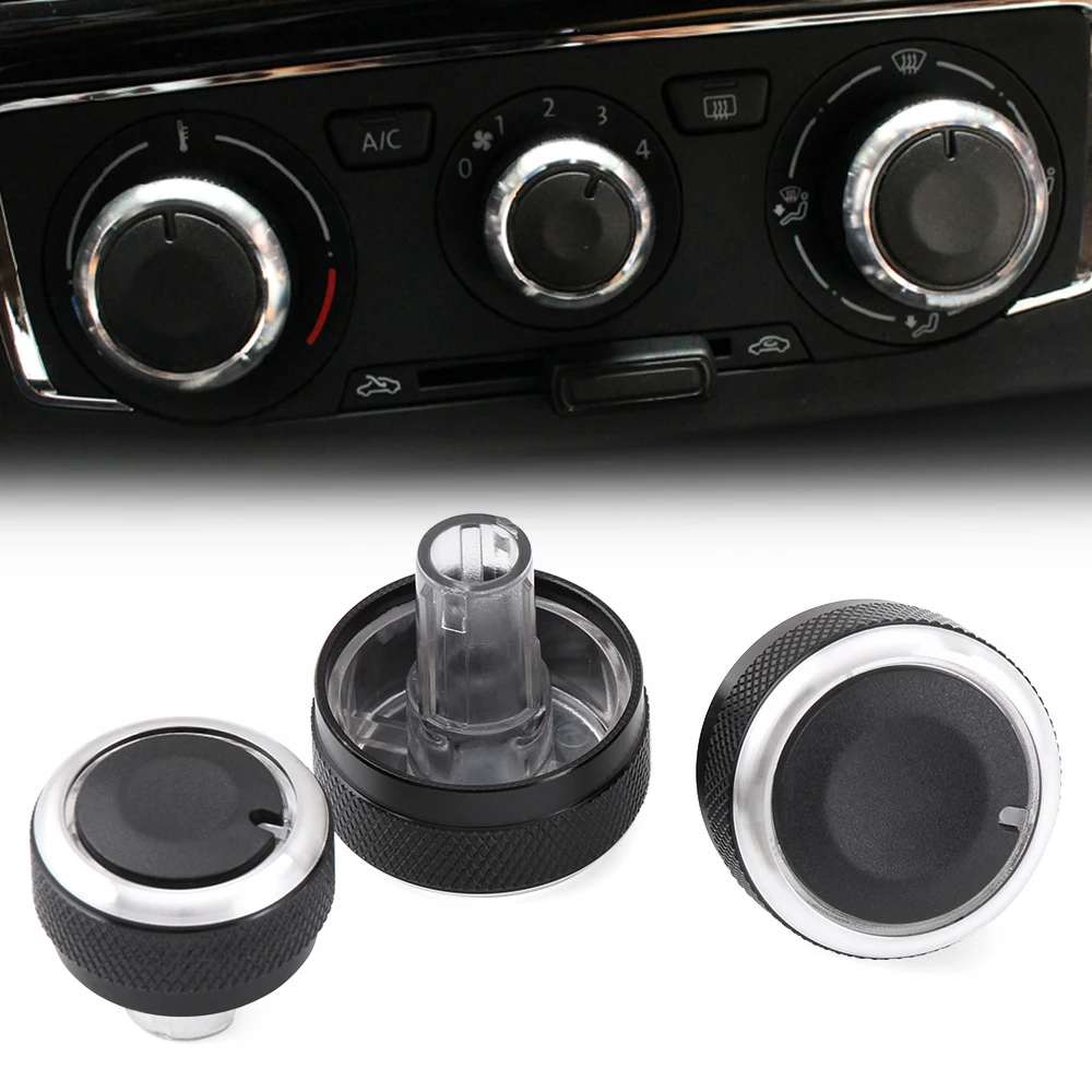 

3 PCS Air Conditioning Knob Car Air Conditioner Heat Control Button Keyboard for Skoda Octavia AC Knob auto accessories