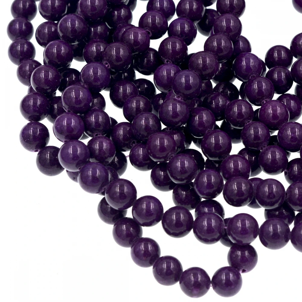 10mm round purple stone beads jades bead marble full strandpurple
