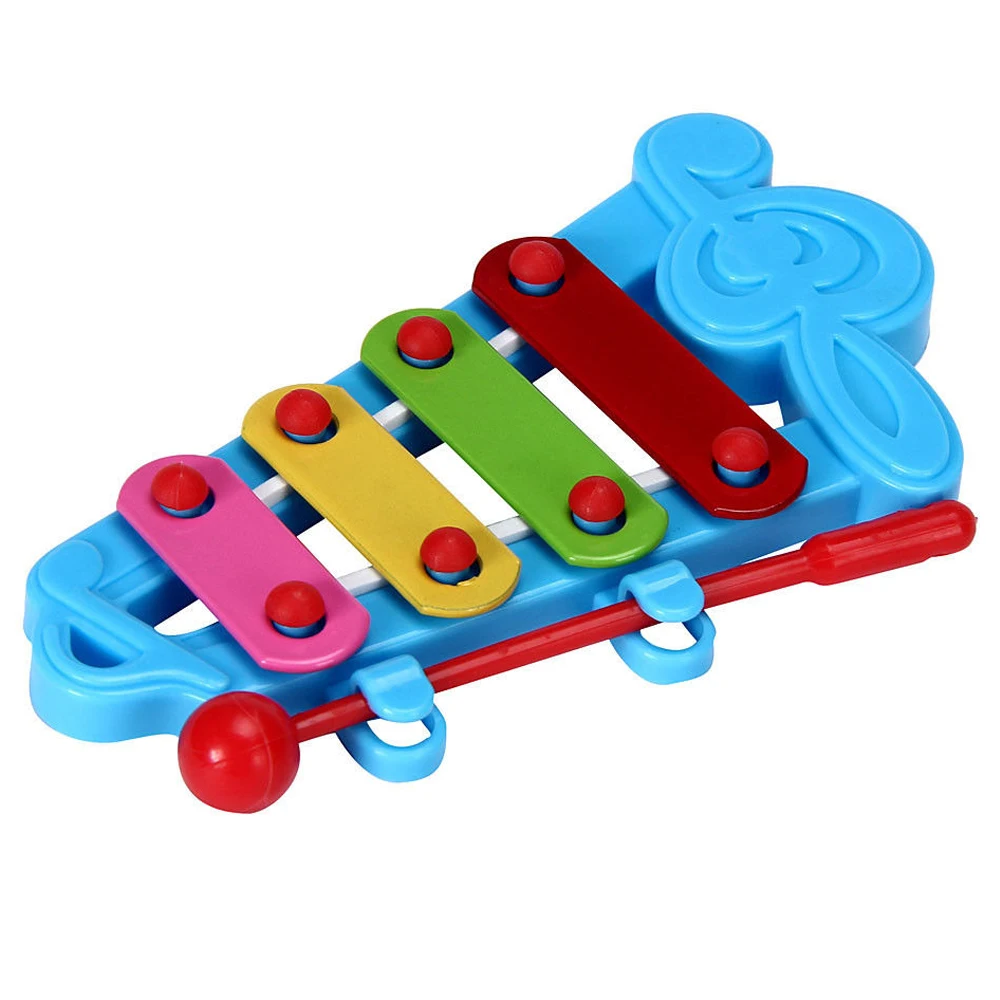 

Best Sale Baby Child Kid 4-Note Hand knock piano Musical Instrument Toys Wisdom Development Color: Blue