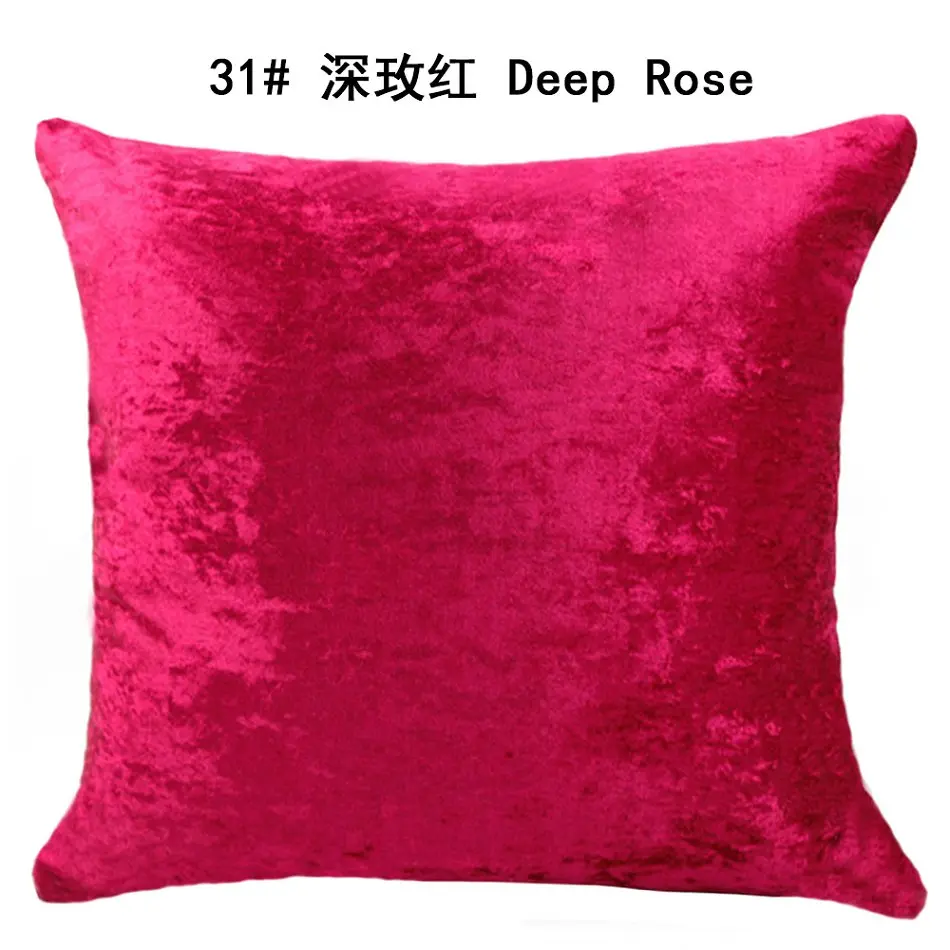 deep rose Супер мягкий бархатный декоративный чехол для подушки 40x40/45x45/50x50/55x55/60x60/65x65/70x70 см, наволочка для дивана крышка - Цвет: deep rose